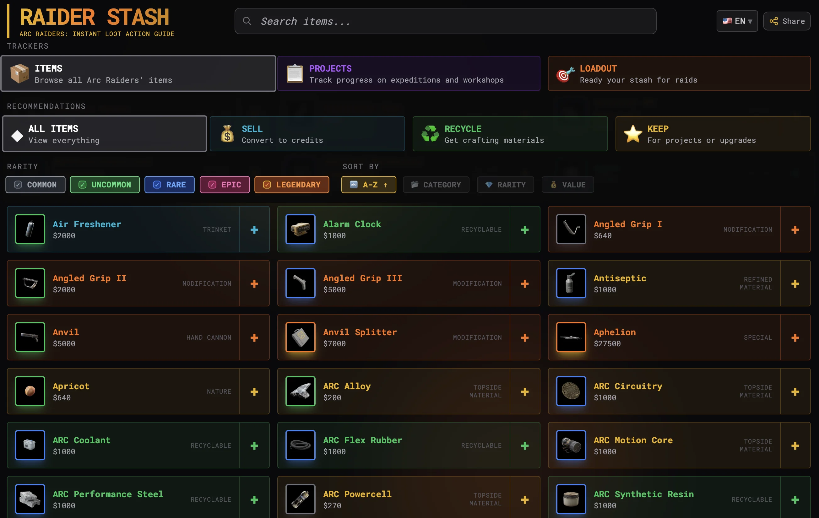 ARC Raiders — полный гайд по луту и управлению инвентарём (с инструментом RaiderStash)