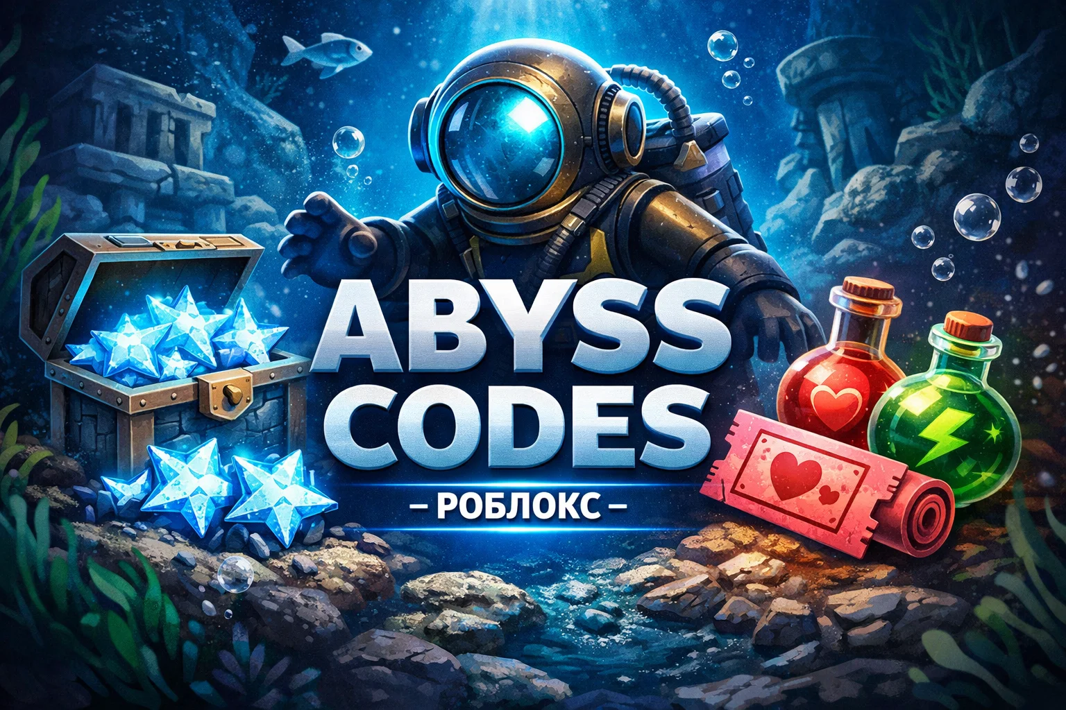 Abyss Codes (Roblox) – бесплатные коды на Star Shards, кислород и зелья (Февраль 2026)