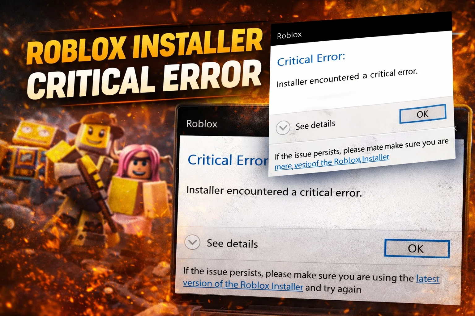 Roblox Installer Critical Error — как исправить ошибку “Failed to download or apply critical settings”